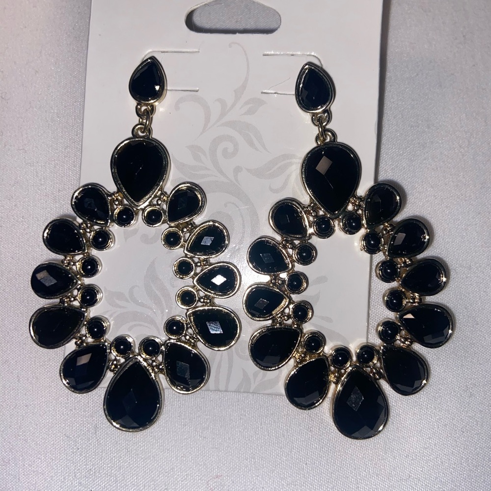 Elegant Black Teardrop Earrings